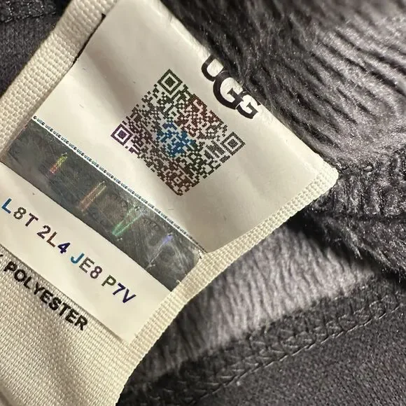 NEW UGG Men's Robinson Robe Black Heather Grey Lined Size M/L - Picture 9 of 9